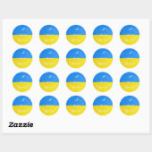 Sticker Rond J'Aime L'Ukraine ! (Feuille)