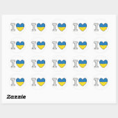 Sticker Rond J'aime l'Ukraine (Feuille)