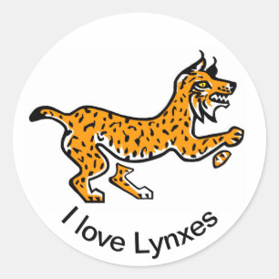 Sticker Rond J'aime LYNXES - Amoureux des animaux - Nature -