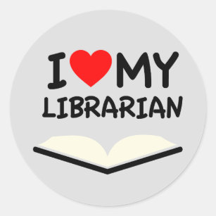 Sticker Rond J'aime ma bibliothécaire