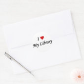 Sticker Rond J'aime ma bibliothèque (Enveloppe)