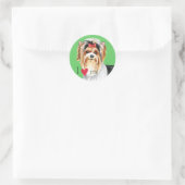 Sticker Rond J'aime ma Biewer Terrier (Sac)