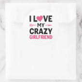 Sticker Rond J'aime ma copine folle (Sac)