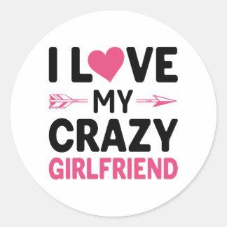 Sticker Rond J'aime ma copine folle