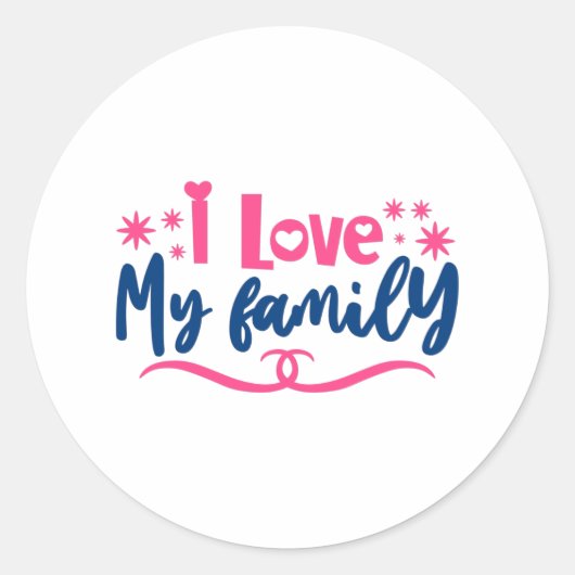 Sticker Rond J'aime ma famille (Devant)