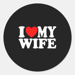 Sticker Rond J'aime ma femme cœur drôle mari cool cadeau pour f