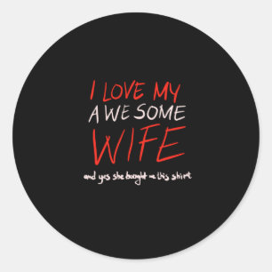 Sticker Rond J'aime ma femme géniale