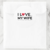 Sticker Rond J'aime ma femme, quand je vais acheter un autre vé (Sac)