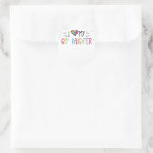 Sticker Rond J'Aime Ma Fille Gay Gay Gift Gay Lesbian Marc (Sac)