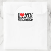 Sticker Rond J'Aime Ma Fou Fille Chaud (Sac)