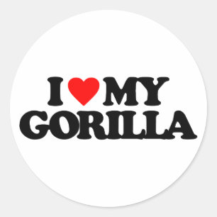 STICKER ROND J'AIME MA GORILLA