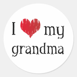Sticker Rond J'aime ma grand-maman