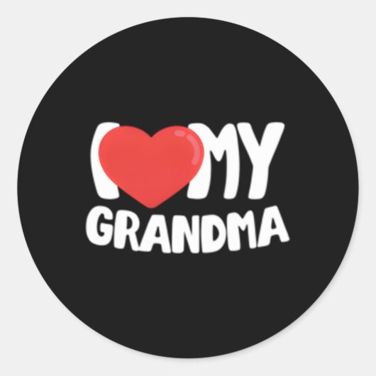 Sticker Rond J'Aime Ma Grand-Mère (Devant)