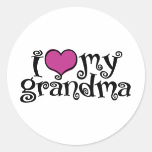 Sticker Rond J'Aime Ma Grand-Mère