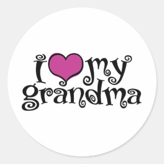 Sticker Rond J'Aime Ma Grand-Mère