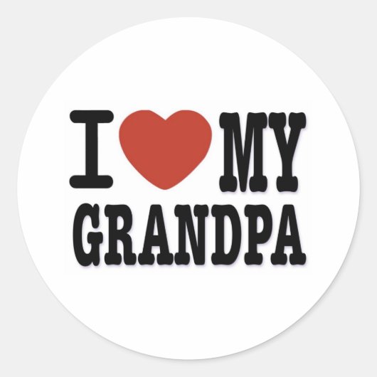 STICKER ROND J'AIME MA GRAND-PÈRE (Devant)