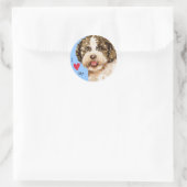Sticker Rond J'aime ma Lagotto (Sac)