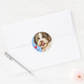 Sticker Rond J'aime ma Lagotto (Enveloppe)