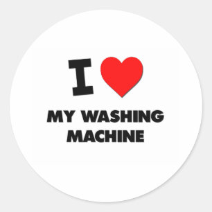 Sticker Rond J'aime ma machine à laver
