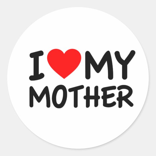 Sticker Rond J'aime ma mère (Devant)