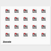 Sticker Rond J'aime ma mère (Feuille)