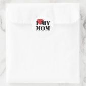 Sticker Rond J'aime ma mère (Sac)