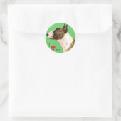 Sticker Rond J'aime ma mini Bull Terrier (Sac)