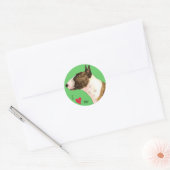 Sticker Rond J'aime ma mini Bull Terrier (Enveloppe)