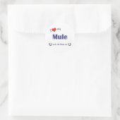 Sticker Rond J'Aime Ma Mule (Mule Féminine) (Sac)