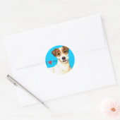 Sticker Rond J'aime ma Parson Russell Terrier (Enveloppe)