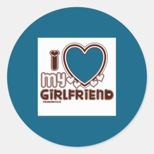 Sticker Rond J'aime ma petite amie