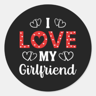 Sticker Rond J'aime ma petite amie