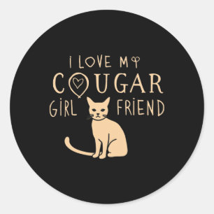 Sticker Rond J'aime ma petite amie couguar qui aime les femmes