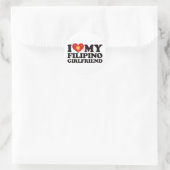 Sticker Rond J'aime ma petite amie philippine (Sac)