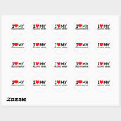 Sticker Rond J'aime ma petite travailleuse (Feuille)