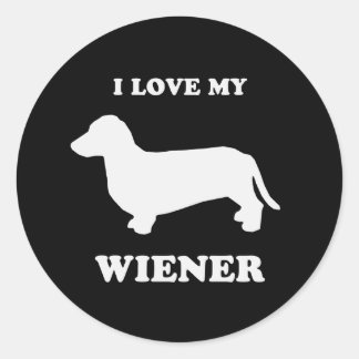 Sticker Rond J'aime ma saucisse 2