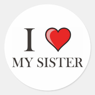 Sticker Rond J'aime ma soeur