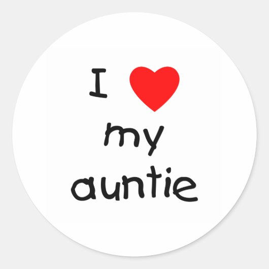 Sticker Rond J'Aime Ma Tante (Devant)
