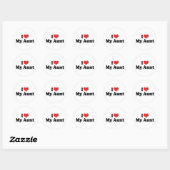 Sticker Rond J'aime ma tante (Feuille)