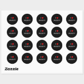 Sticker Rond J'aime MADISON (Feuille)
