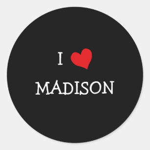 Sticker Rond J'aime MADISON