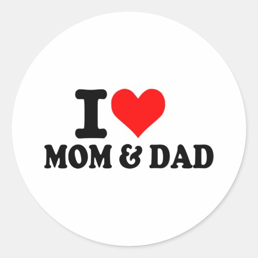 Sticker Rond J'aime maman et papa (Devant)