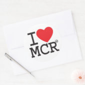 Sticker Rond J'aime Manchester (Enveloppe)