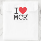 Sticker Rond J'aime Manchester (Sac)
