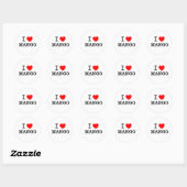 Sticker Rond J'aime Mango (Feuille)