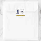 Sticker Rond J'aime Massachusetts (Sac)