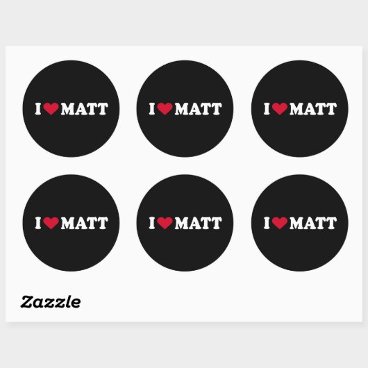 STICKER ROND J'AIME MATT (Feuille)