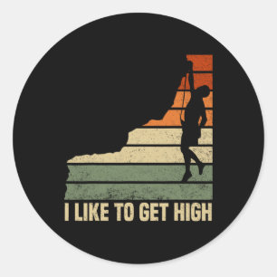 Sticker Rond J'aime me dépasser en escalade de montagne et en v