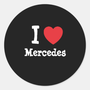 Sticker Rond J'aime Mercedes coeur T-shirt