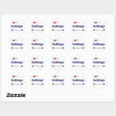 Sticker Rond J'Aime Mes Bulldogs (Chiens Multiples) (Feuille)